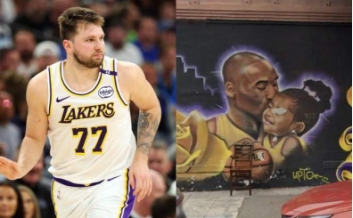 Doncic'ten Kobe ve Gigi duvar resmine büyük destek